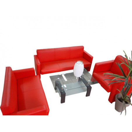 Canapé Sofa en cuir rouge 989SFR