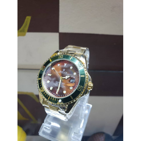 Montre femme Rolex bordure verte