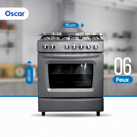 Cuisiniere Oscar 60x76- 6foyers 6 mois garantie