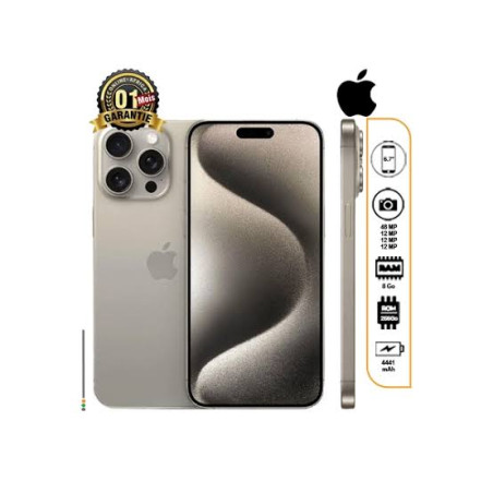 iPhone 15Pro Max - 256 Go - 4441mAh - Occasion